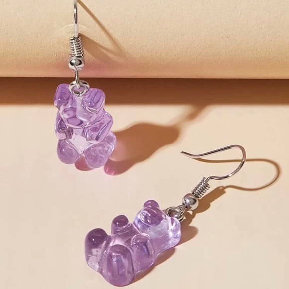 ROMWE Jewelry - 🌻 Just In!! Adorable Purple Bear Drop Earrings